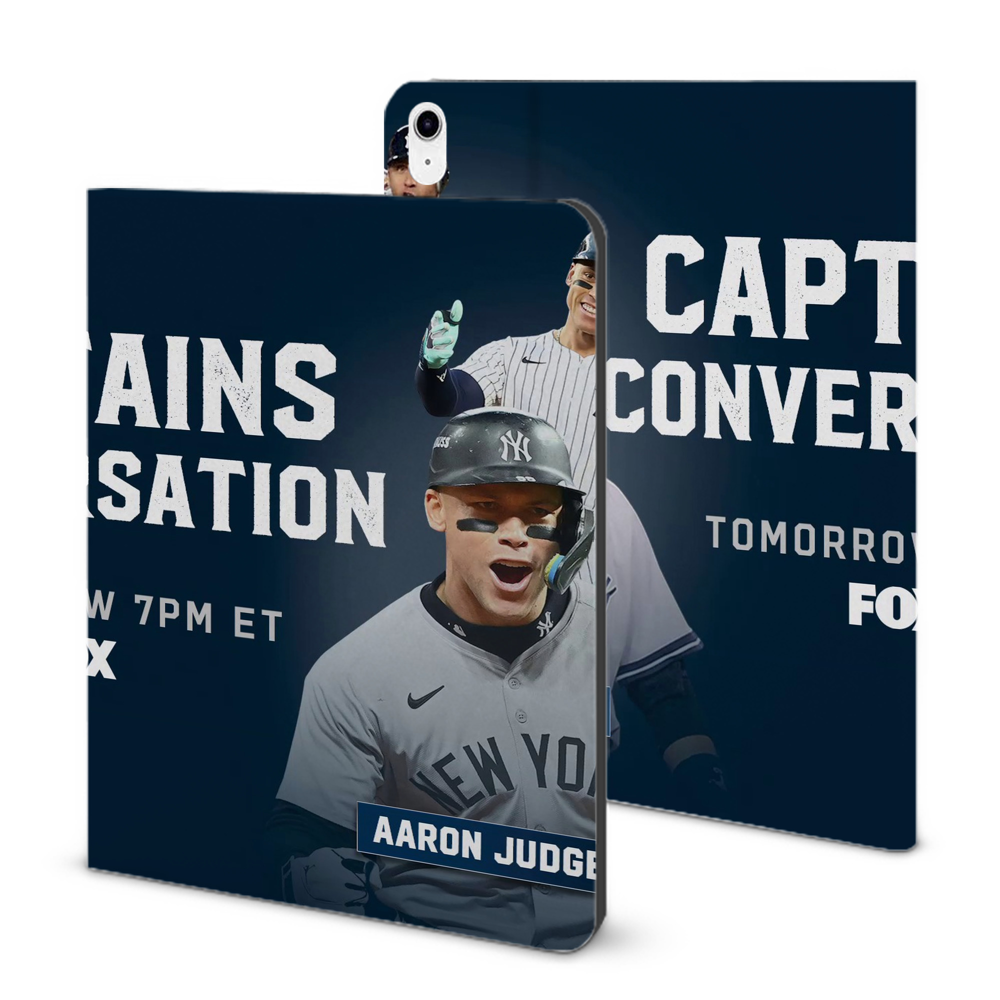 Aaron Judge Yankees Captain IPad Case Without Pencil Slot – Book-Style Cover With PU Leather & TPU – Slim, Durable, Scratch-Resistant, Full Protection & Easy Access